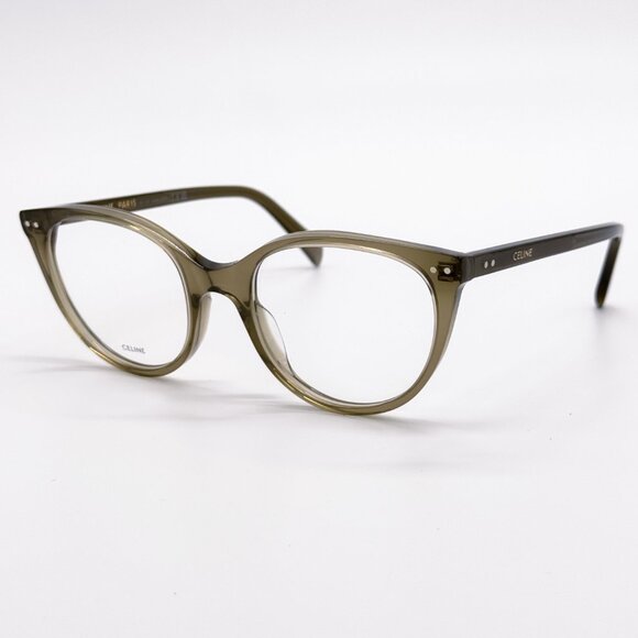 NEW CELINE CL50068I 093 WOMEN CAT EYE KHAKI EYEGLASSES CELINE - Picture 1 of 9